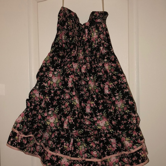 Floral strapless mini dress - Picture 2 of 4